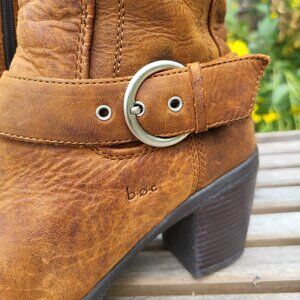 B.O.C Born Tall Leather Brown Zip-up Boots - Size 10M